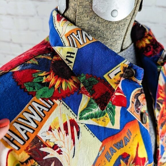 Riggings Blue/Red Hawaiian Shirt S - Picture 4 of 8